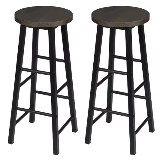 Set van 2 Houten Barkrukken – Stabiel & Duurzaam met Stalen Frame