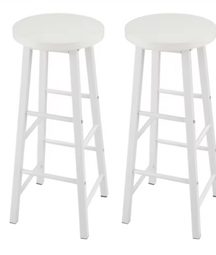 Set van 2 Houten Barkrukken – Stabiel & Duurzaam met Stalen Frame