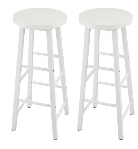Set van 2 Houten Barkrukken – Stabiel & Duurzaam met Stalen Frame