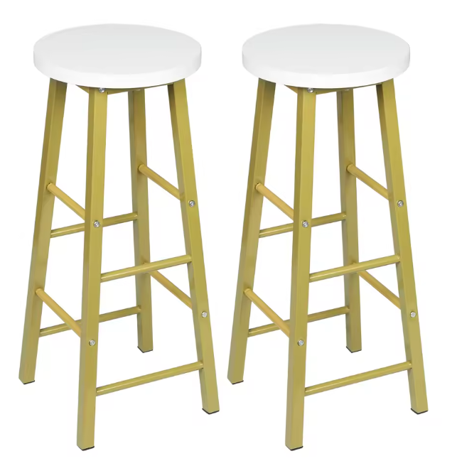 Set van 2 Houten Barkrukken – Stabiel & Duurzaam met Stalen Frame