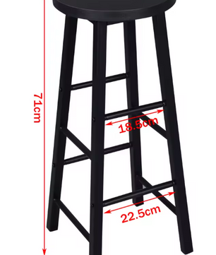 Set van 2 Houten Barkrukken – Stabiel & Duurzaam met Stalen Frame