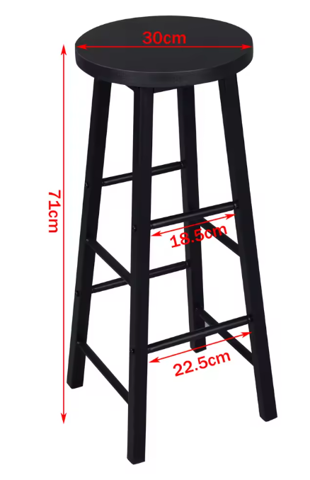 Set van 2 Houten Barkrukken – Stabiel & Duurzaam met Stalen Frame
