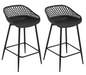Set van 2 Bistro Barkrukken – Hollow Rugleuning, Metalen Frame & Voetsteun