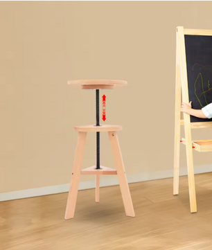 Verstelbare Houten Kruk – 360° Draaibaar, Multifunctioneel & Stevig