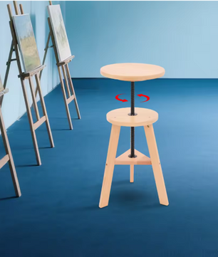 Verstelbare Houten Kruk – 360° Draaibaar, Multifunctioneel & Stevig