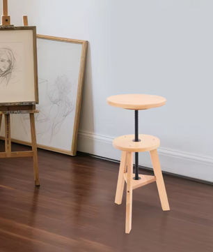Verstelbare Houten Kruk – 360° Draaibaar, Multifunctioneel & Stevig