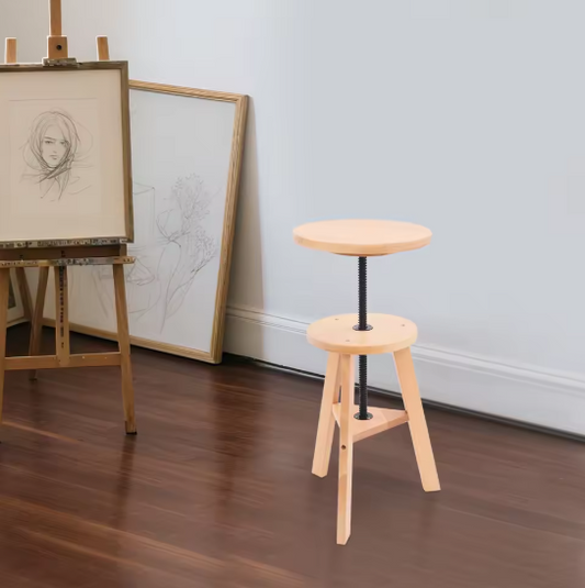 Verstelbare Houten Kruk – 360° Draaibaar, Multifunctioneel & Stevig
