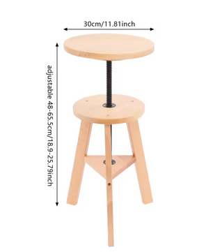Verstelbare Houten Kruk – 360° Draaibaar, Multifunctioneel & Stevig