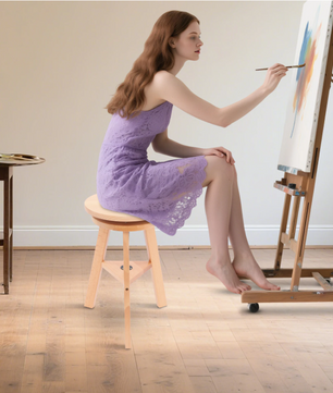 Verstelbare Houten Kruk – 360° Draaibaar, Multifunctioneel & Stevig