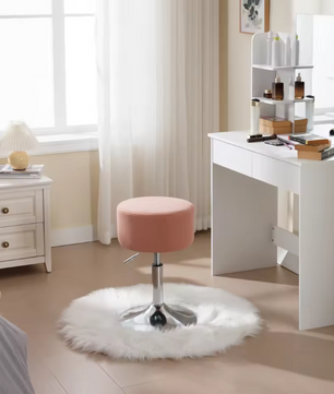 Verstelbare Corduroy Barkruk – 360° Draaibaar & Metalen Frame, Comfortabel en Modern