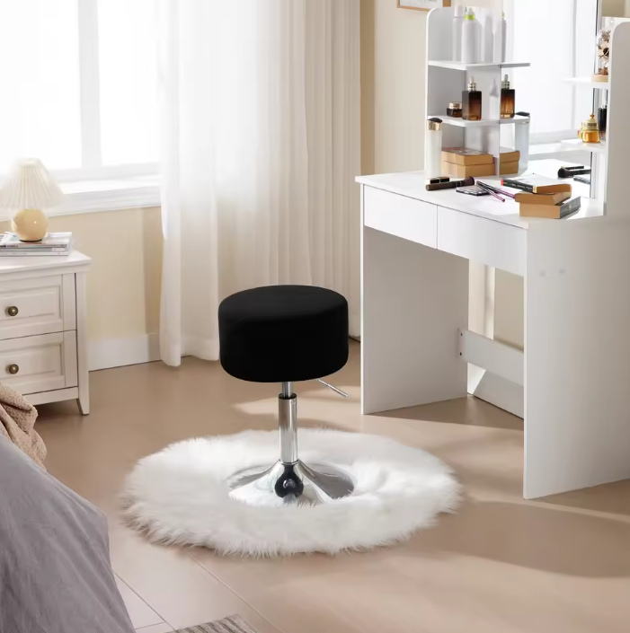 Verstelbare Corduroy Barkruk – 360° Draaibaar & Metalen Frame, Comfortabel en Modern