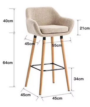 Set van 2 Linnen Barkrukken – Houten Poten, Comfortabel & Stevig