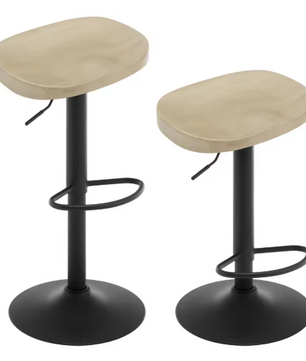 Set van 2 Industriële Houten Barkrukken – Verstelbaar & 360° Draaibaar