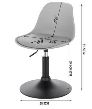 Verstelbare Barkruk – PU-Leder, 360° Draaibaar & Metalen Frame, Comfortabel