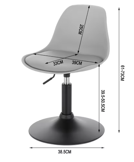 Verstelbare Barkruk – PU-Leder, 360° Draaibaar & Metalen Frame, Comfortabel