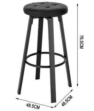 Set van 2 Industriële Barkrukken – Kunstleer, 360° Draaibaar & Metalen Frame