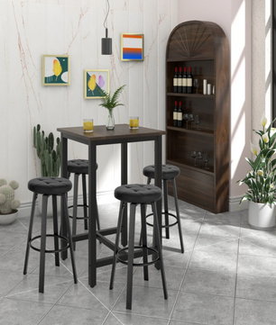 Set van 2 Industriële Barkrukken – Kunstleer, 360° Draaibaar & Metalen Frame
