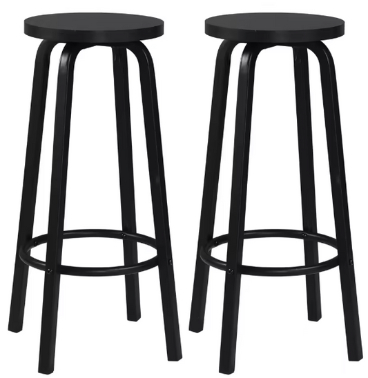 Set van 2 Industriële Barkrukken – MDF Zitting & Metalen Frame, Ergonomisch en Stevig