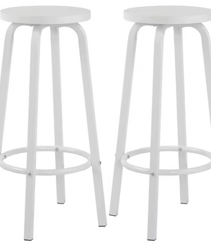 Set van 2 Industriële Barkrukken – MDF Zitting & Metalen Frame, Ergonomisch en Stevig