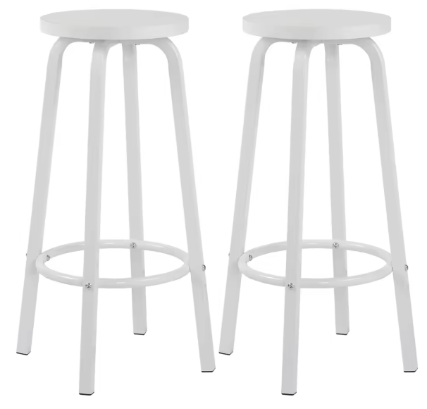 Set van 2 Industriële Barkrukken – MDF Zitting & Metalen Frame, Ergonomisch en Stevig