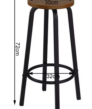 Set van 2 Industriële Barkrukken – MDF Zitting & Metalen Frame, Ergonomisch en Stevig