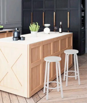 Set van 2 Industriële Barkrukken – MDF Zitting & Metalen Frame, Ergonomisch en Stevig