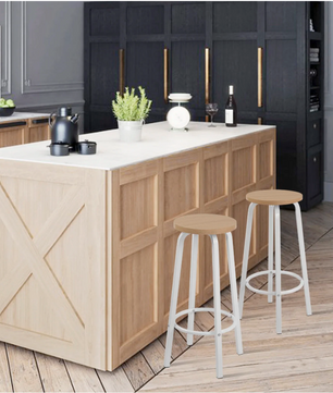 Set van 2 Industriële Barkrukken – MDF Zitting & Metalen Frame, Ergonomisch en Stevig
