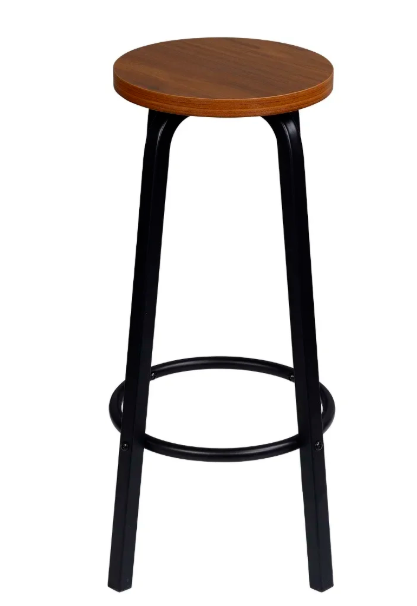 Set van 2 Industriële Barkrukken – MDF Zitting & Metalen Frame, Ergonomisch en Stevig