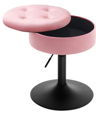 Verstelbare Velvet Barkruk met Opbergruimte – Rond Design & Metalen Basis, Modern en Comfortabel