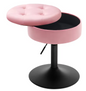 Verstelbare Velvet Barkruk met Opbergruimte – Rond Design & Metalen Basis, Modern en Comfortabel