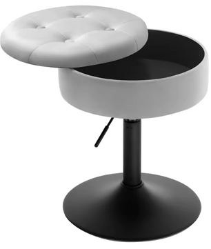 Verstelbare Velvet Barkruk met Opbergruimte – Rond Design & Metalen Basis, Modern en Comfortabel
