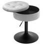 Verstelbare Velvet Barkruk met Opbergruimte – Rond Design & Metalen Basis, Modern en Comfortabel