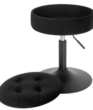 Verstelbare Velvet Barkruk met Opbergruimte – Rond Design & Metalen Basis, Modern en Comfortabel