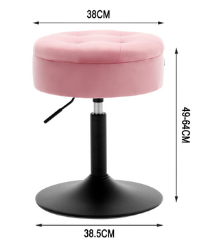 Verstelbare Velvet Barkruk met Opbergruimte – Rond Design & Metalen Basis, Modern en Comfortabel