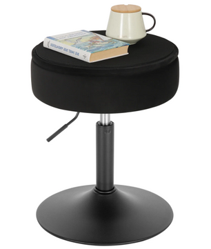 Verstelbare Velvet Barkruk met Opbergruimte – Rond Design & Metalen Basis, Modern en Comfortabel