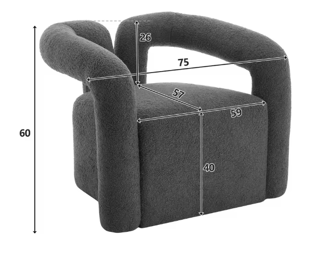 Tv & Relax Fauteuil – Teddy Stof, Ergonomische Armleuningen & Comfortabele Zitting