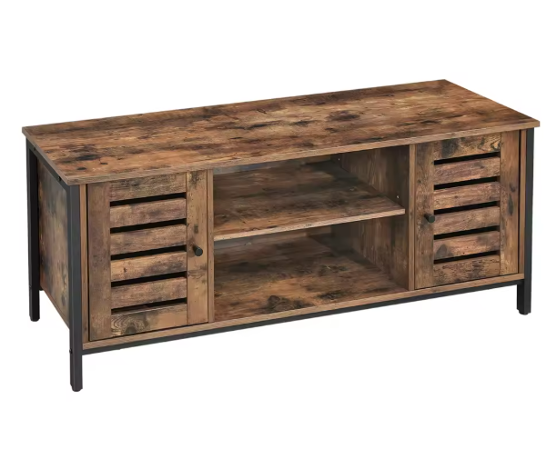 TV Meubel 110 cm – Lowboard met Deuren & Open Vakken, Industrieel en Modern