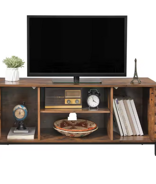 TV Meubel 110 cm – Lowboard met Deuren & Open Vakken, Industrieel en Modern