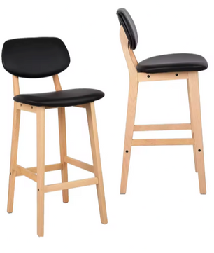 Set van 2 Kunstleren Barkrukken – Massief Houten Frame, Modern en Comfortabel