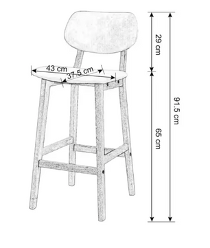 Set van 2 Kunstleren Barkrukken – Massief Houten Frame, Modern en Comfortabel