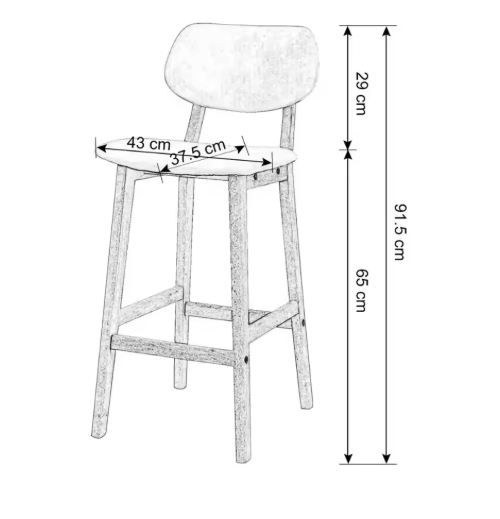 Set van 2 Kunstleren Barkrukken – Massief Houten Frame, Modern en Comfortabel