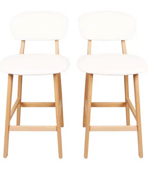 Set van 2 Kunstleren Barkrukken – Massief Houten Frame, Modern en Comfortabel