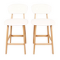 Set van 2 Kunstleren Barkrukken – Massief Houten Frame, Modern en Comfortabel