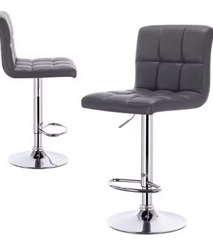 Moderne Verstelbare Barkruk – Kunstleer & Metalen Frame, 360° Draaibaar