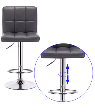 Moderne Verstelbare Barkruk – Kunstleer & Metalen Frame, 360° Draaibaar