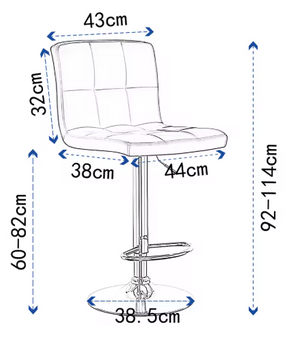 Moderne Verstelbare Barkruk – Kunstleer & Metalen Frame, 360° Draaibaar