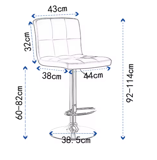 Moderne Verstelbare Barkruk – Kunstleer & Metalen Frame, 360° Draaibaar