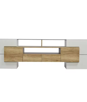 Moderne TV-Meubelkast – Hoogglans Wit, 200 cm met LED-Verlichting