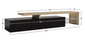 Modern TV-meubel met LED Verlichting – 197 cm Breed, Houtlook & Glasplanken