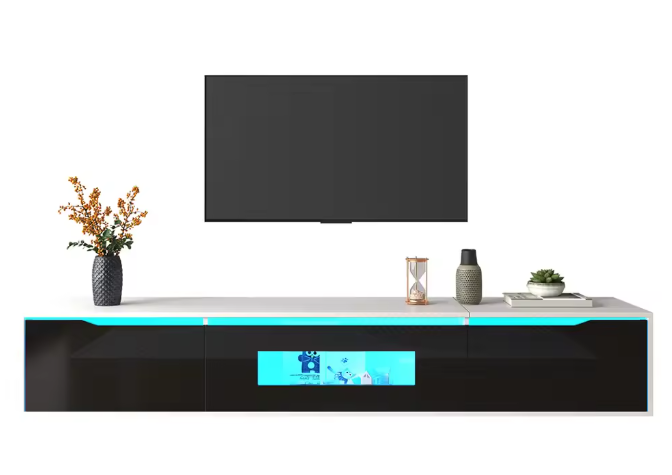 Hoogglans TV-meubel met LED Verlichting – Modern & Ruim Opbergvak